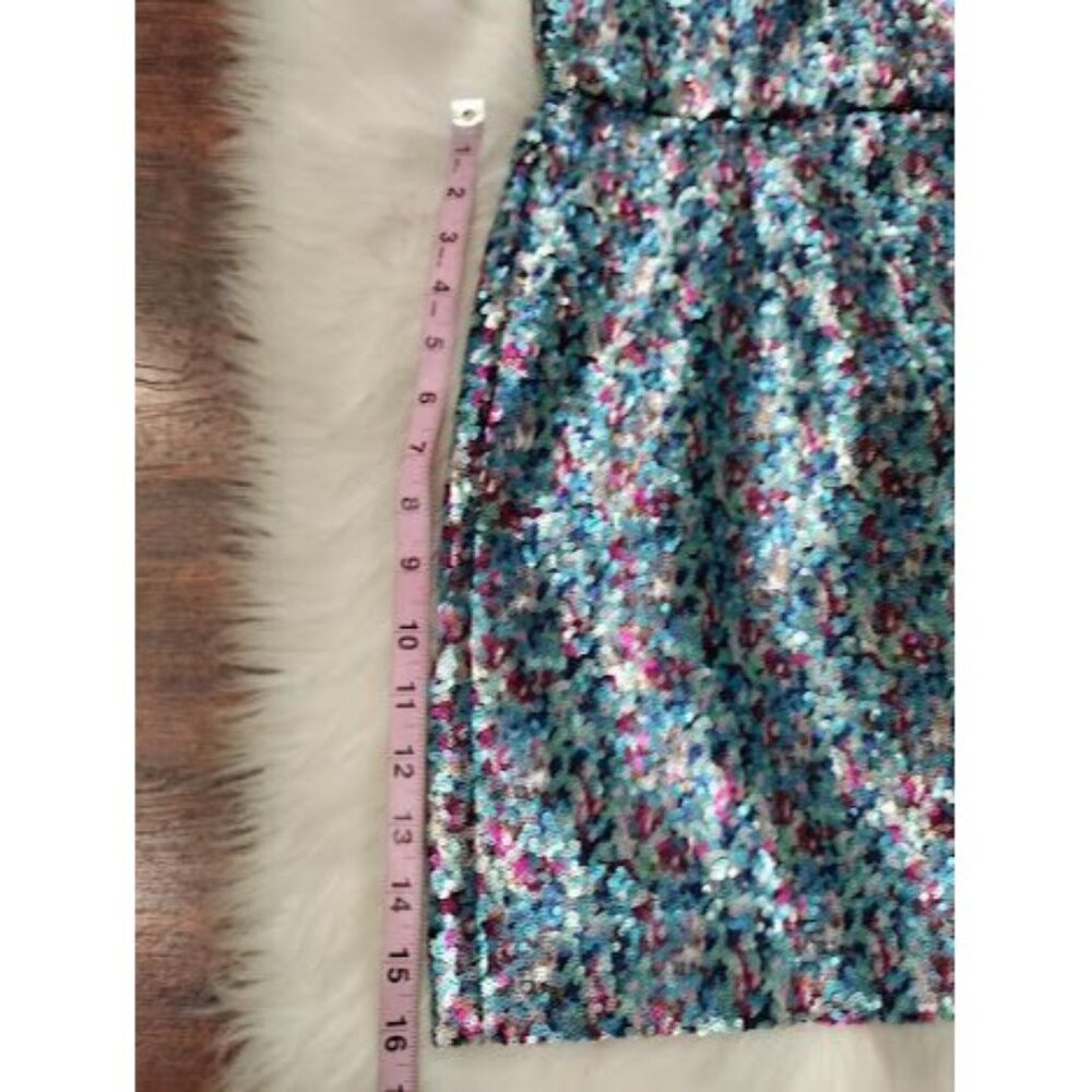 TOPSHOP Sequins Twee Homecomming NYE V-Neck Prom Glamour Mini Dress Size 6 - Picture 10 of 13